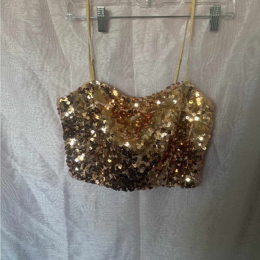 Emory Park Gold Sequin Top